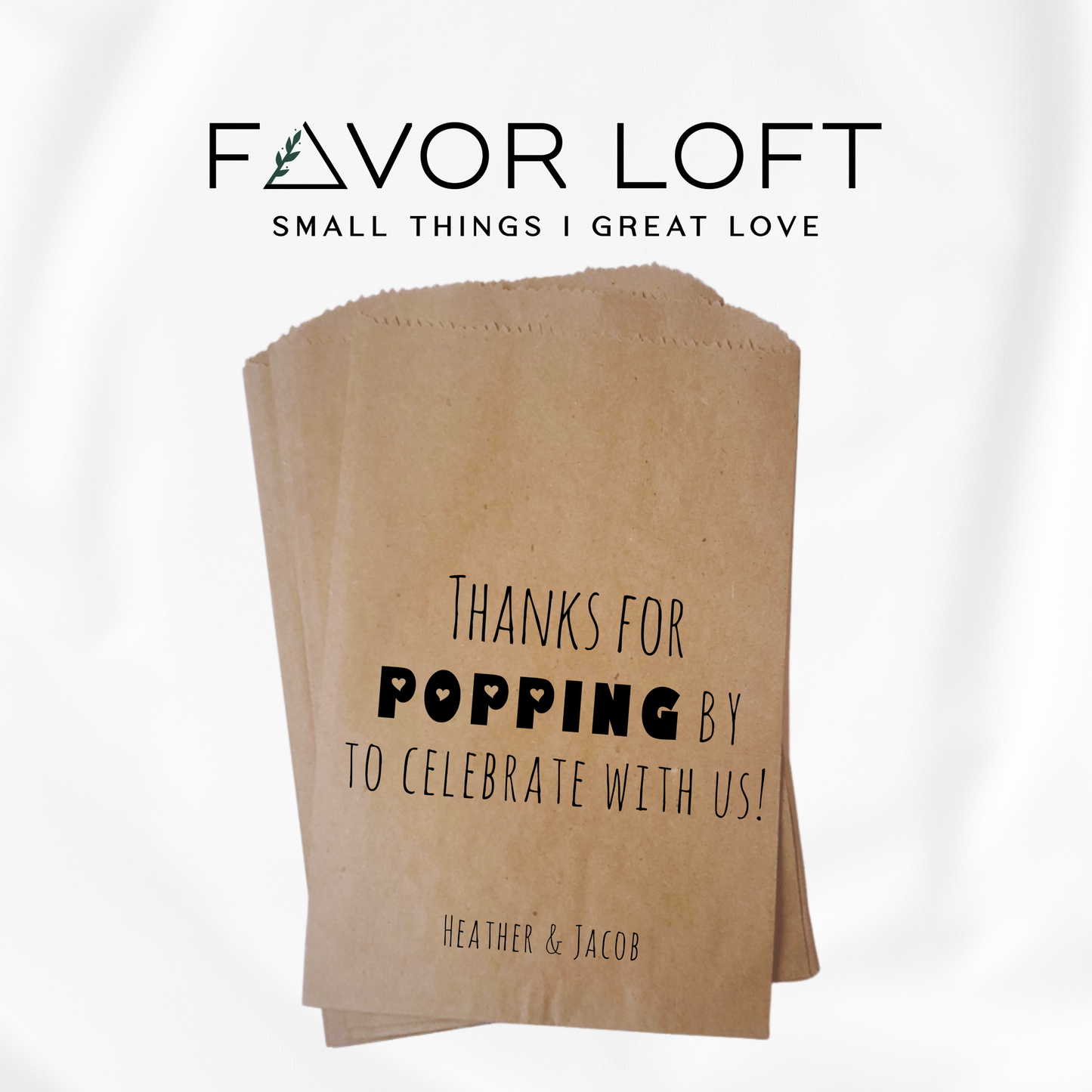 Thanks for Popping By Popcorn Favor Bag
