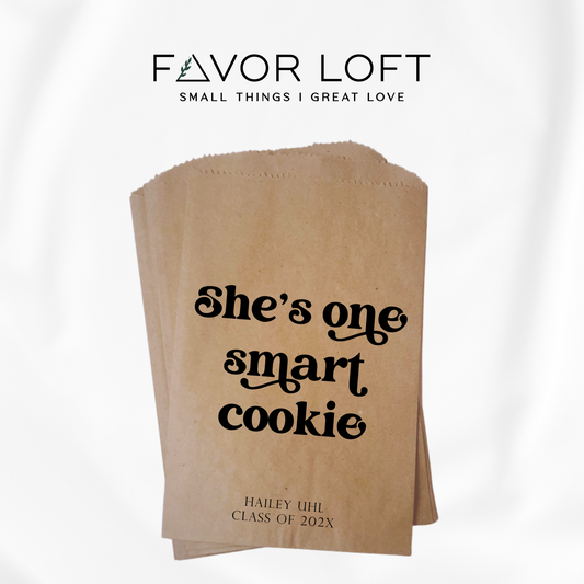 She's One Smart Cookie Retro Graduation Favor Bag