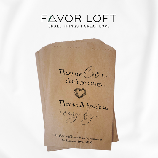 Those We Love Don't Go Away Funeral Favors