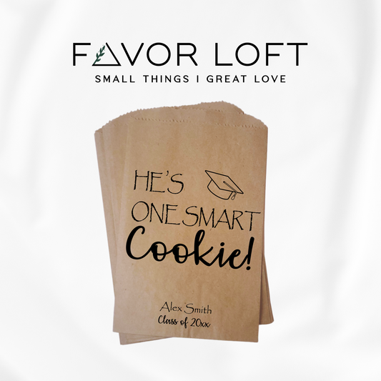 "He's One Smart Cookie" Graduation Favor Bag