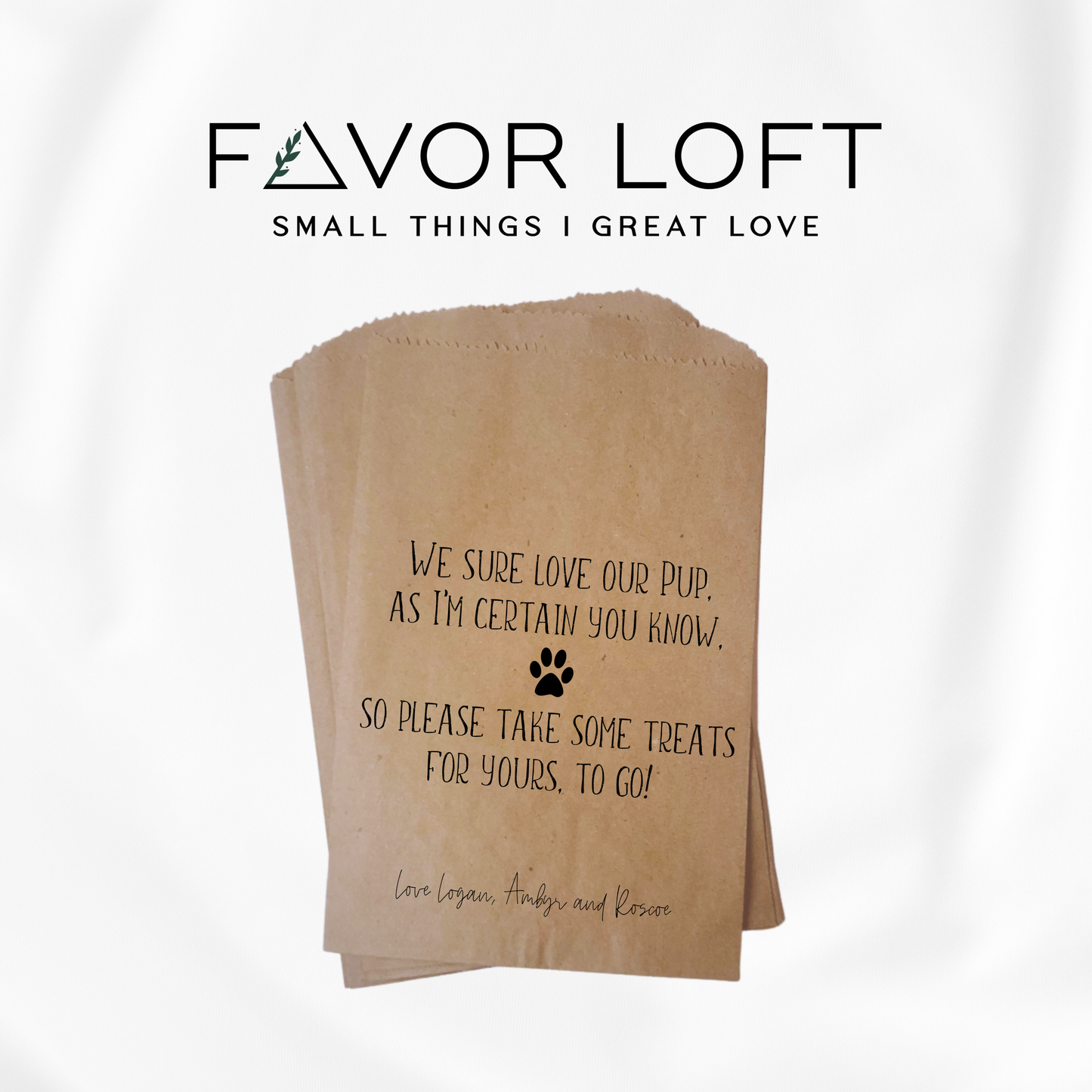 We Sure Love Our Pup Favor Bags